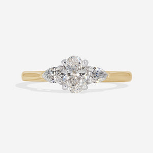 KAI 0.60ct | Oval 3-Stone Diamond Engagement Ring in 18ct Gold