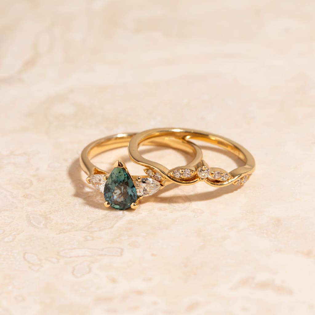 KALIA | Teal Sapphire Diamond Ring - Rings