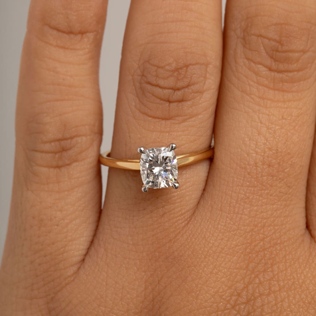 KARA | Cushion Solitaire Lab Diamond Set in 18ct Gold