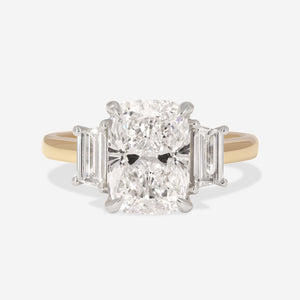 KARA | Cushion Cut 3-Stone Lab Grown Diamond Engagement Ring in 18ct Gold