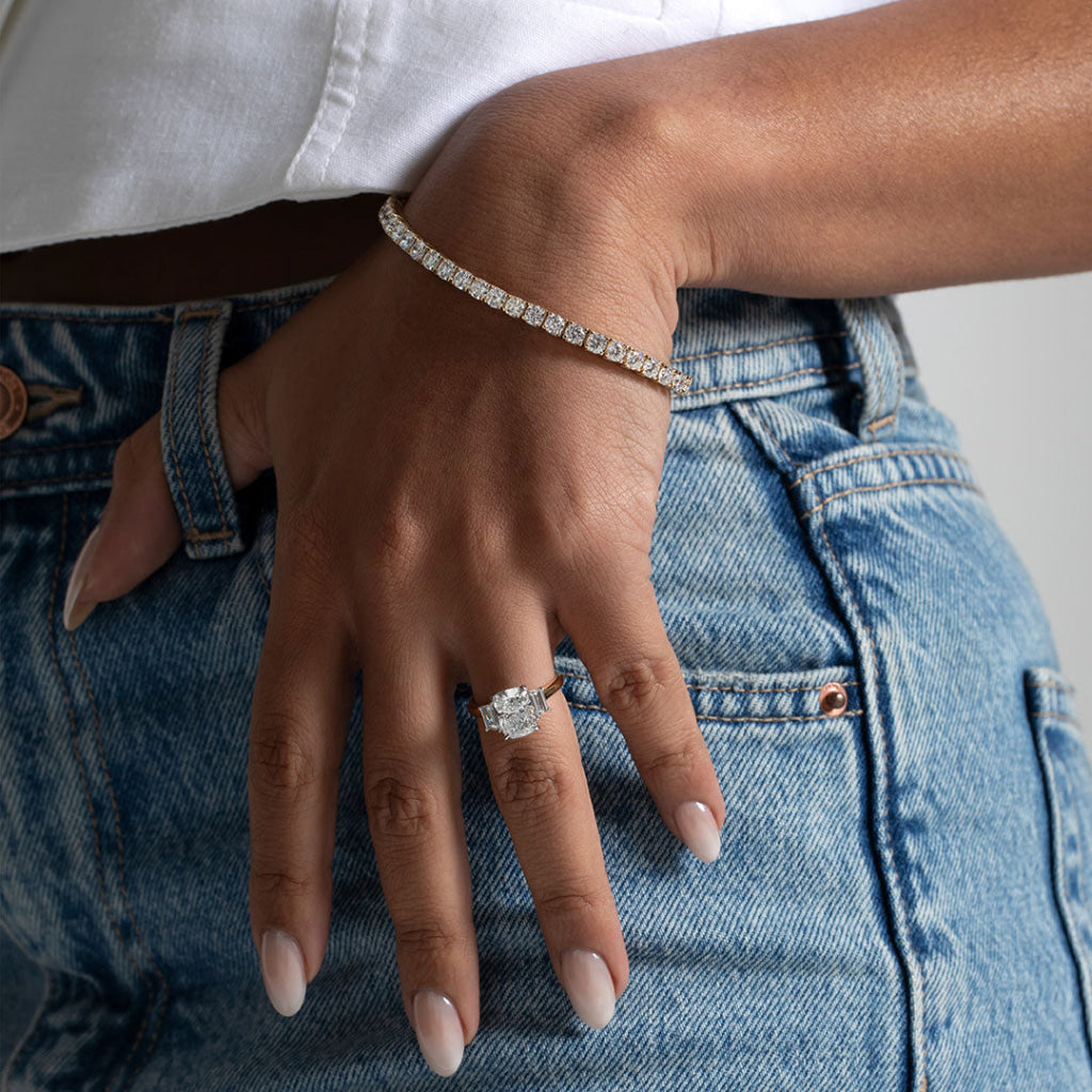 KARA | Cushion Cut 3-Stone Lab Grown Diamond Engagement