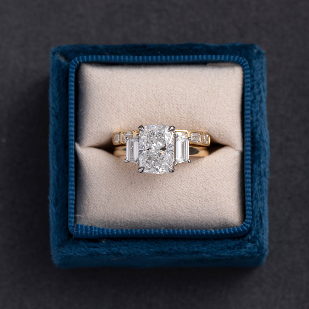 KARA | Cushion Cut 3-Stone Lab Grown Diamond Engagement
