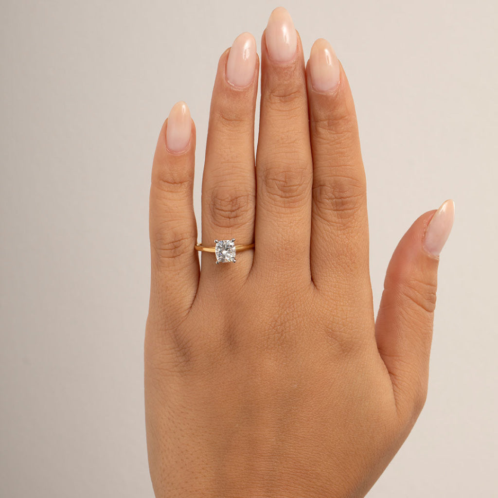 KARA | Cushion Solitaire Lab Diamond Set in 18ct Gold