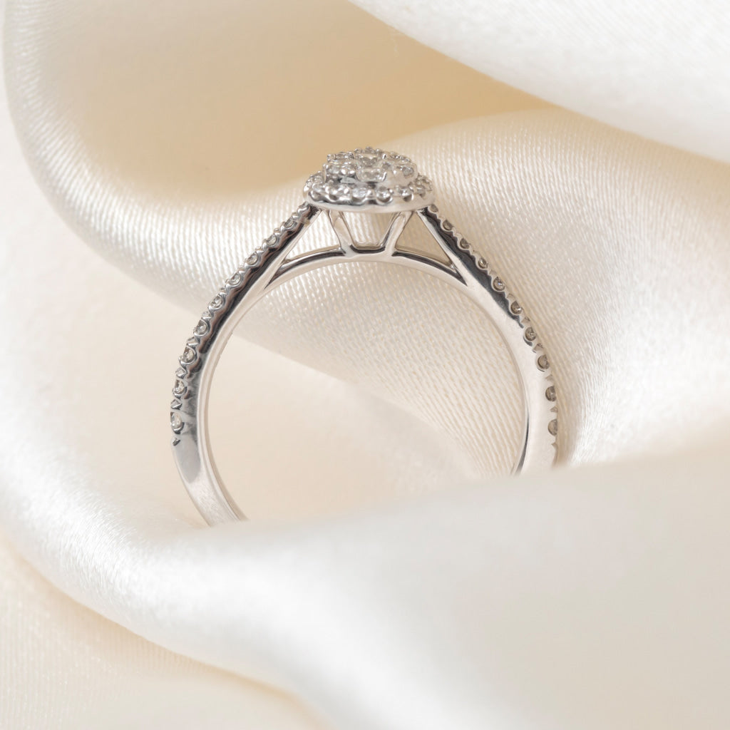 KARIMA 0.50ct | Pear Cluster Diamond Engagement Ring