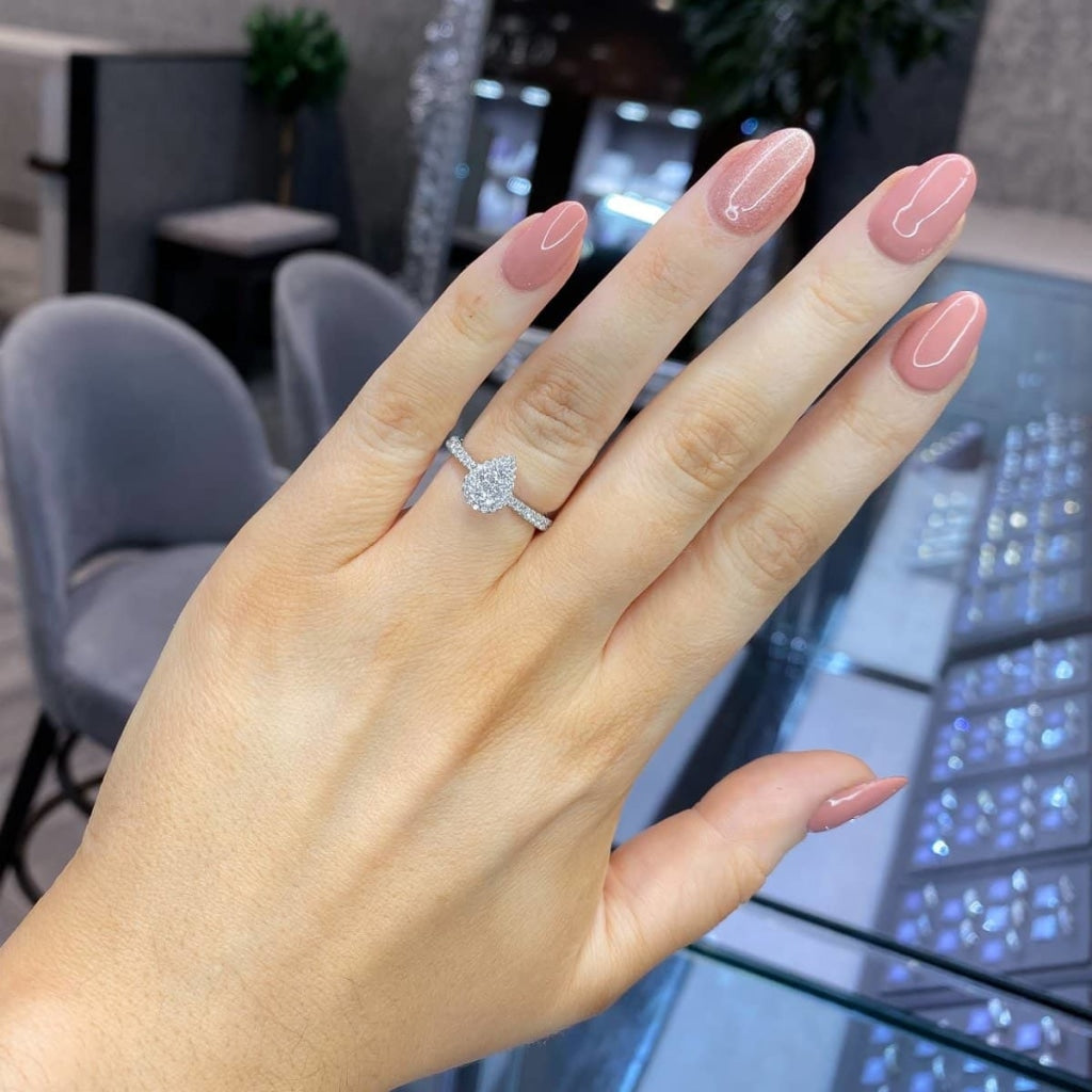 Karima | Diamond Engagement Ring On Womans Hand - Gear Jewellers Dublin 