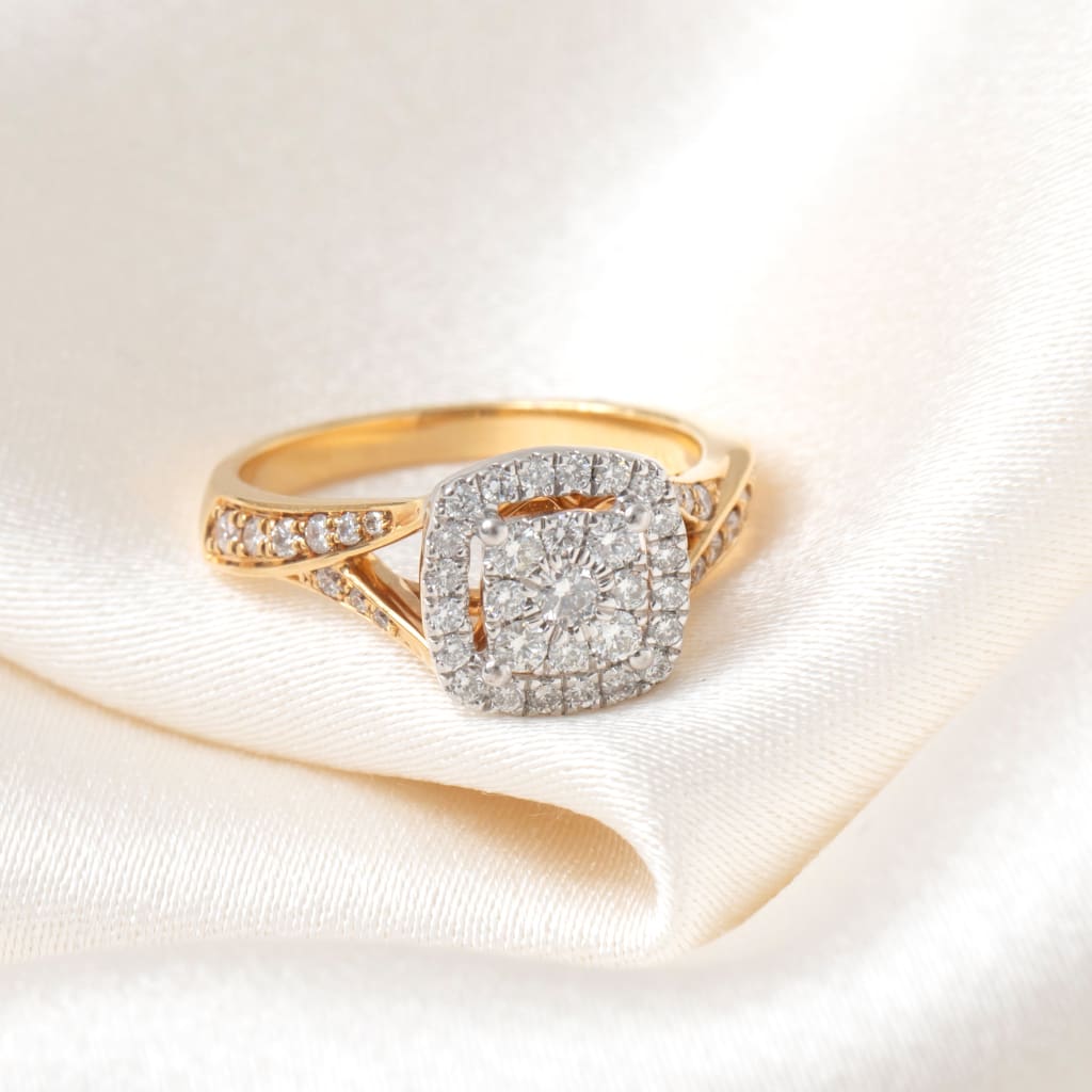KATIE 0.50ct | Cushion Cluster Diamond Engagement Ring