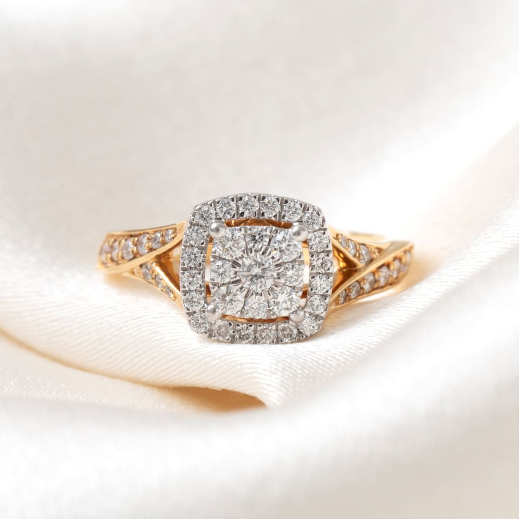 KATIE 0.50ct | Cushion Cluster Diamond Engagement Ring