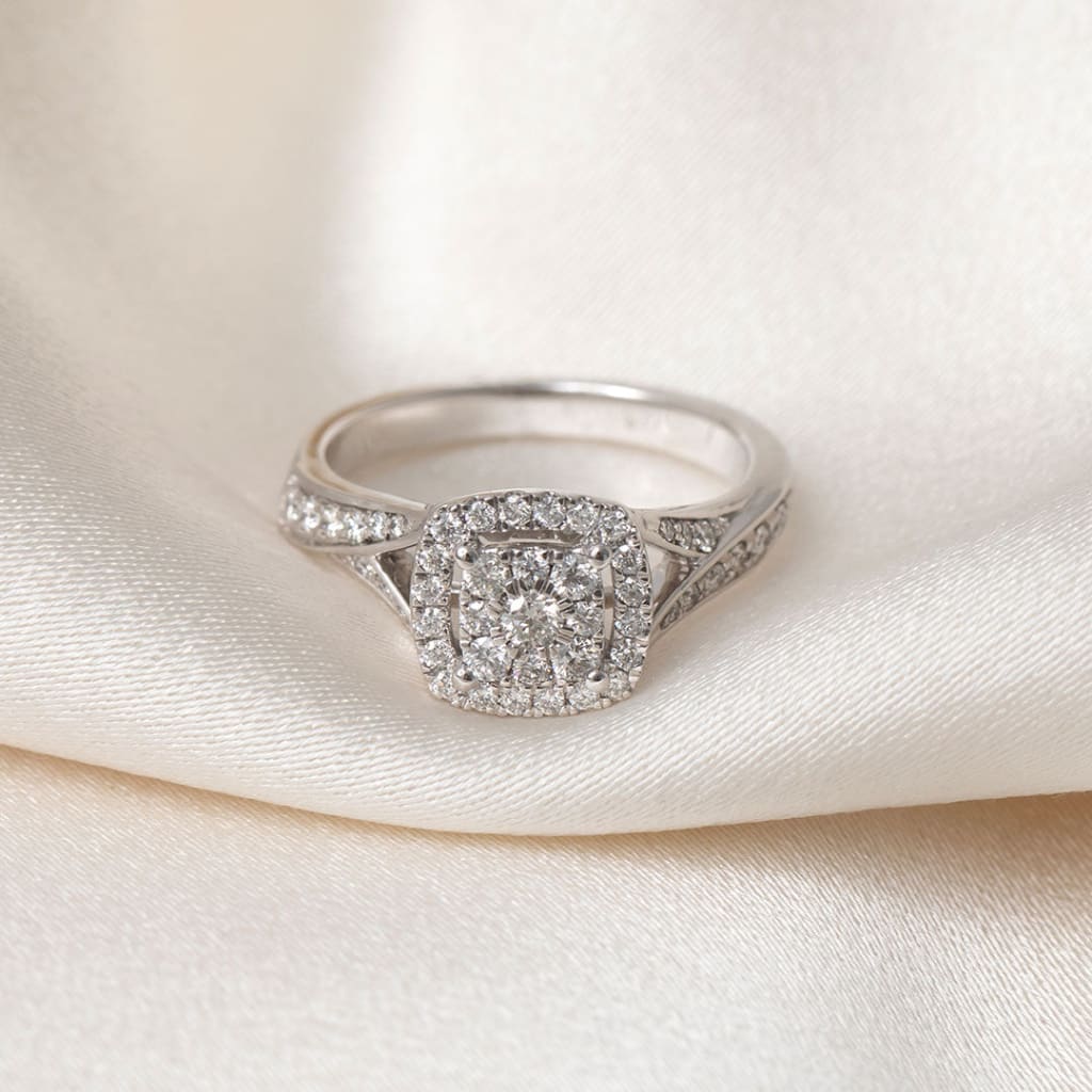 KATIE 0.50ct | Cushion Cluster Diamond Engagement Ring