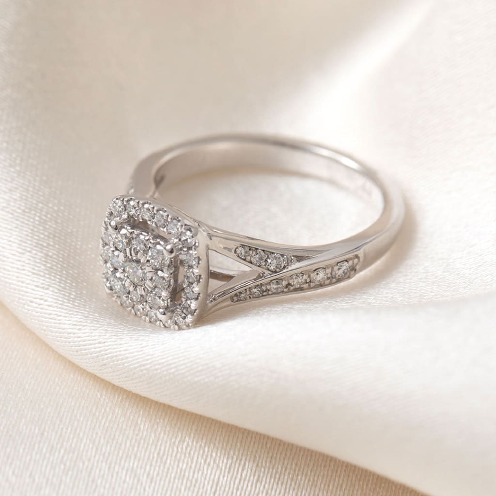 KATIE 0.50ct | Cushion Cluster Diamond Engagement Ring