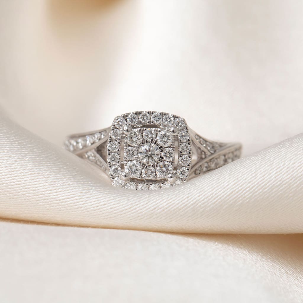 KATIE 0.50ct | Cushion Cluster Diamond Engagement Ring