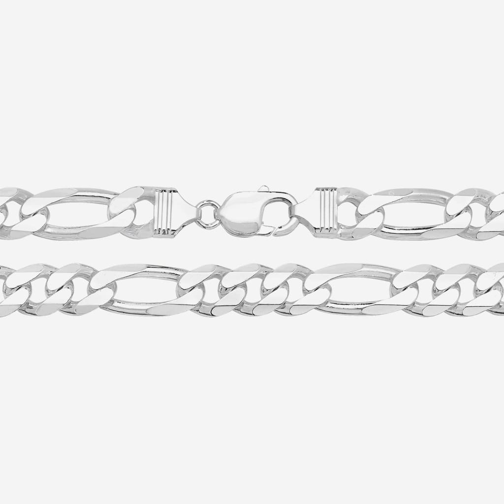 Gents Heavy Figaro Bracelet | Sterling Silver - Bracelet