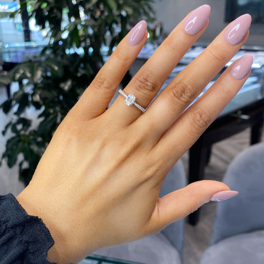 Kennedy | Diamond Engagement Ring On Womans Hand - Gear Jewellers Dublin