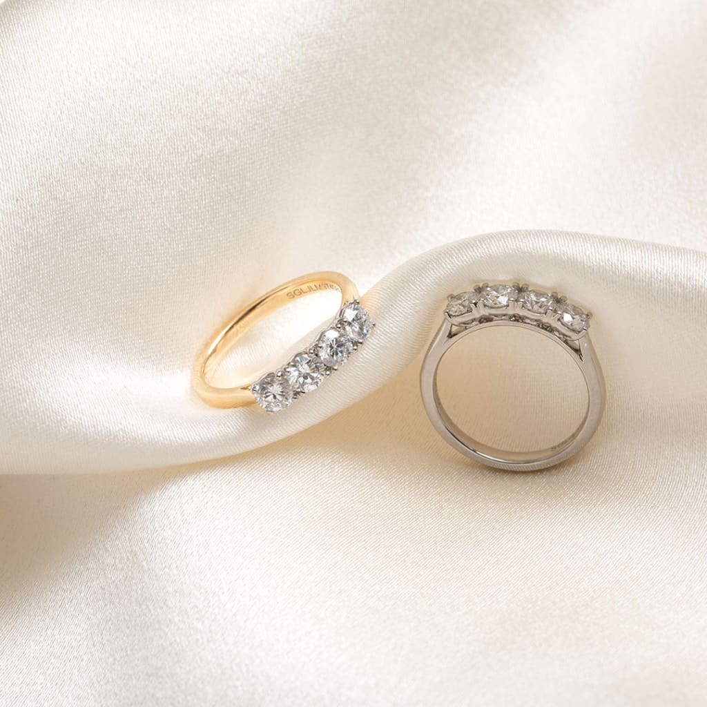 two diamond set wedding rings