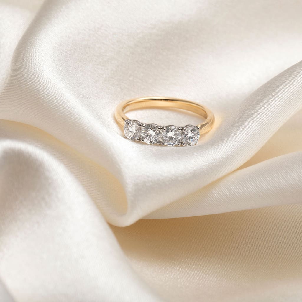 yellow gold lab grown diamond wedding ring