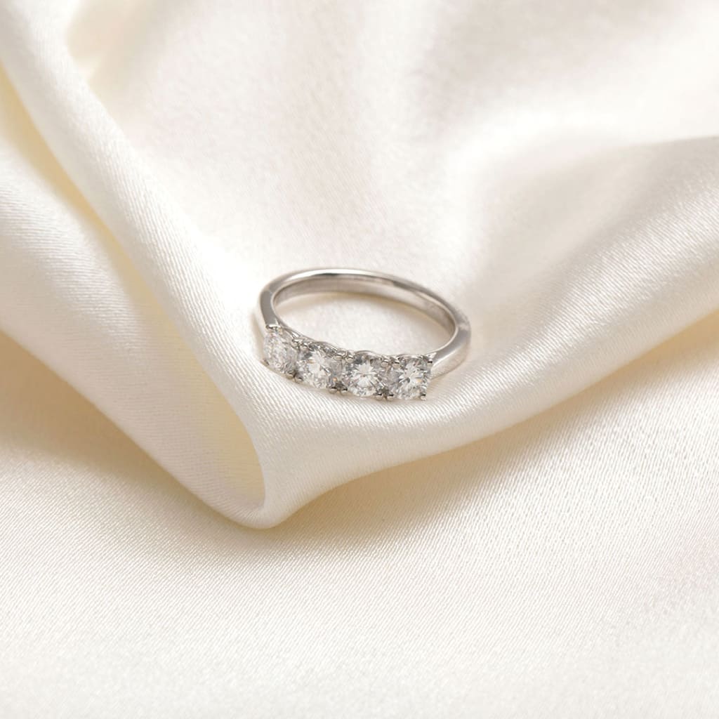 four diamond platinum wedding ring