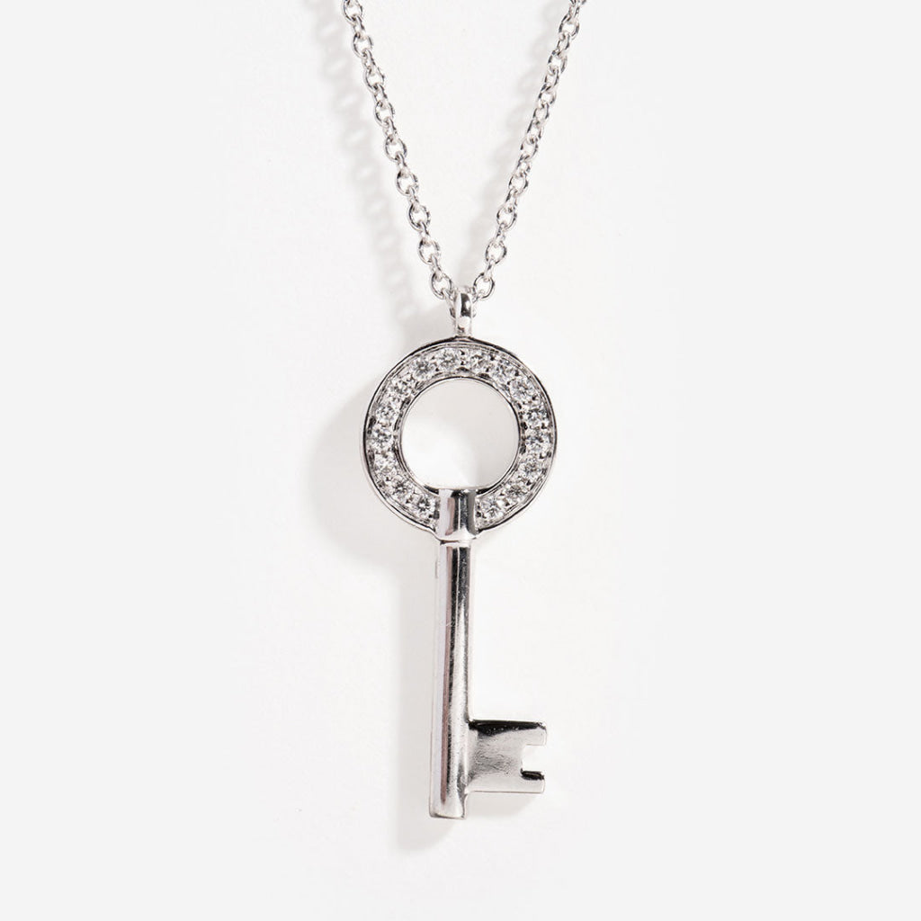 Key To My Heart Diamond Necklace | 18ct White Gold