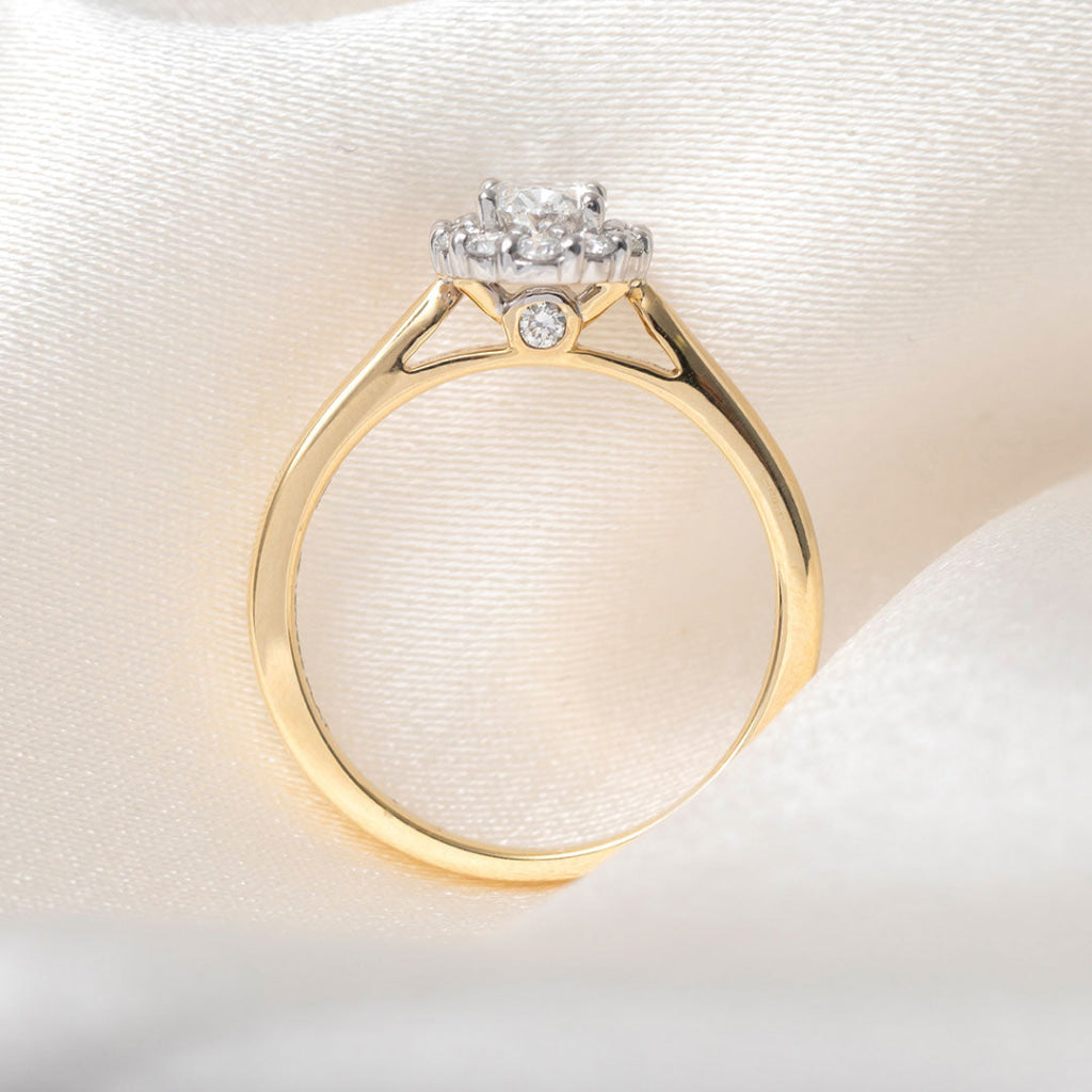 KHAN 0.75ct | Oval Halo Natural Diamond Engagement Ring
