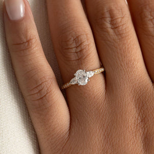 KINSLEY 0.75ct | Oval 3-Stone Diamond Engagement Ring in 18ct Gold