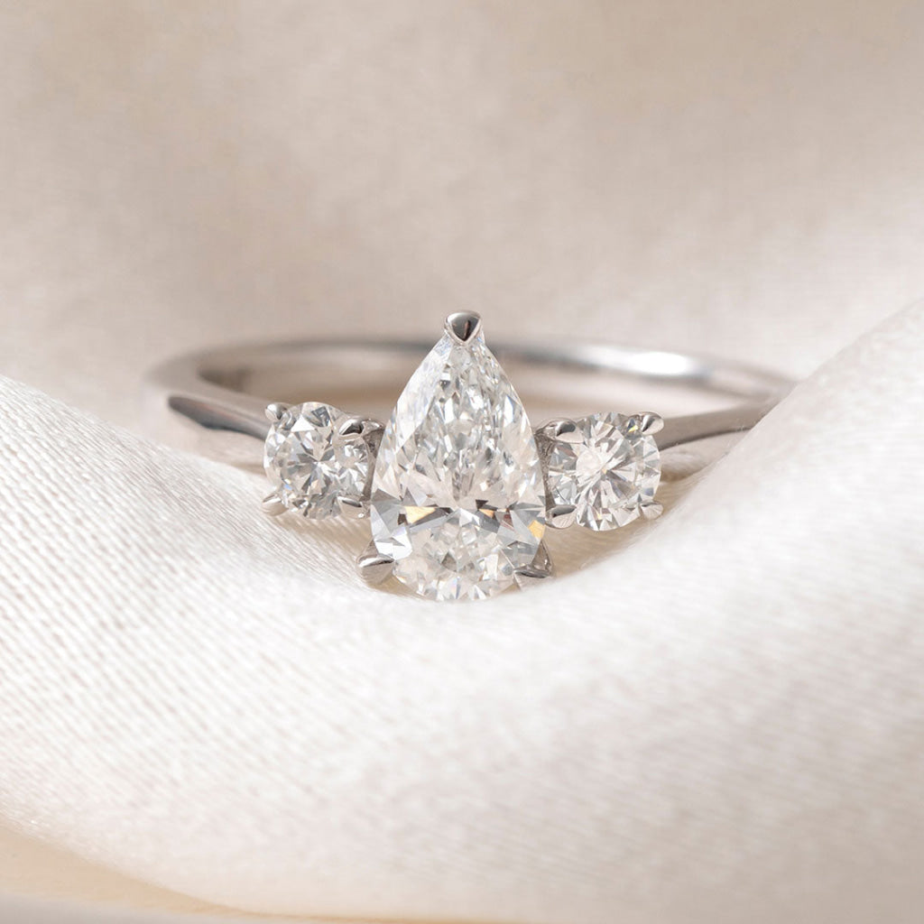 KIRA 1ct | Pear 3-Stone Lab Grown Diamond Engagement Ring