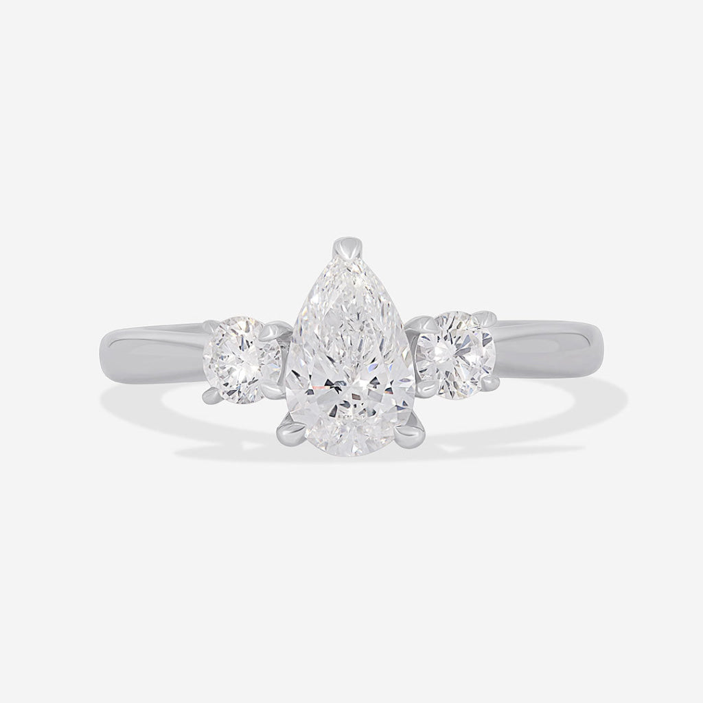 KIRA 1ct | Pear 3-Stone Lab Grown Diamond Engagement Ring