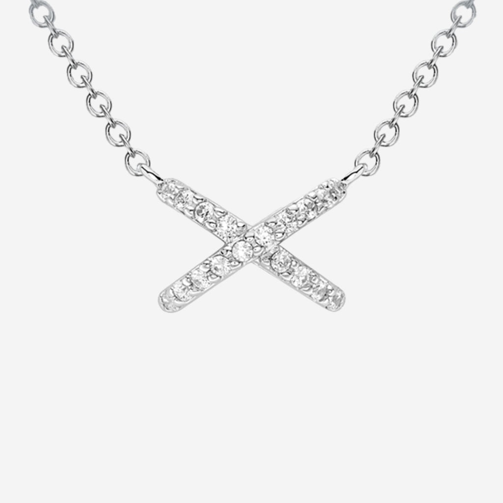 Kiss Necklace | 9ct White Gold - Necklace