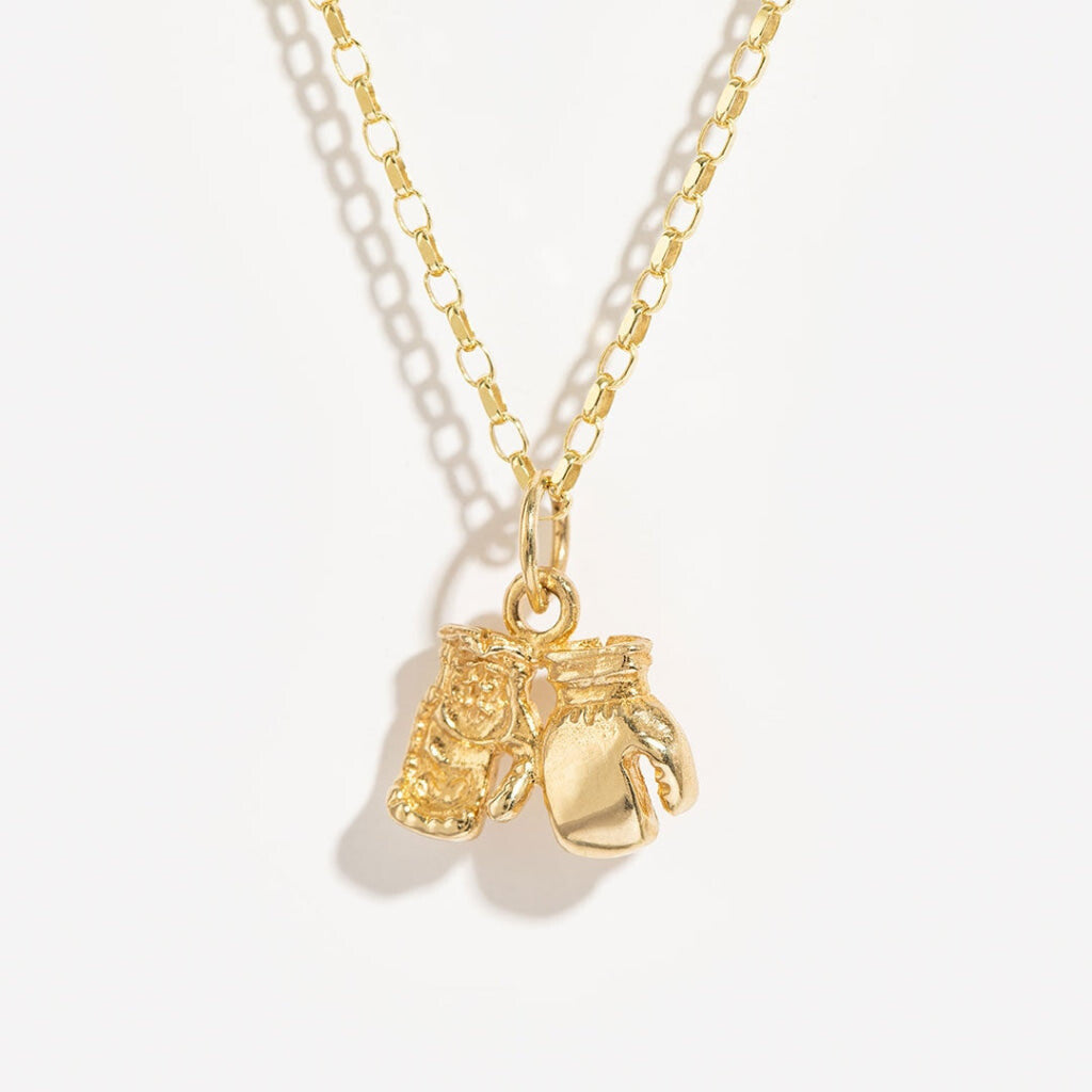 9ct gold mini boxing glove necklace