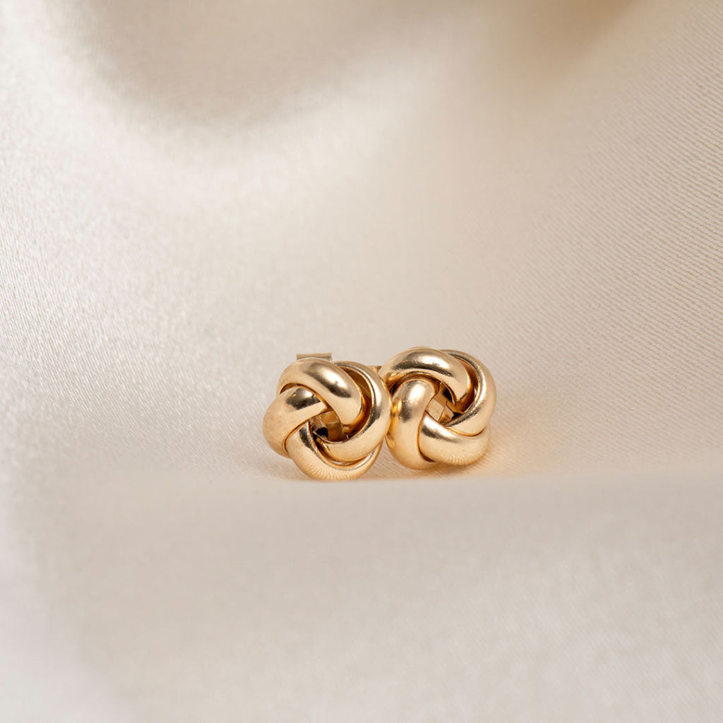 gold knot earrings