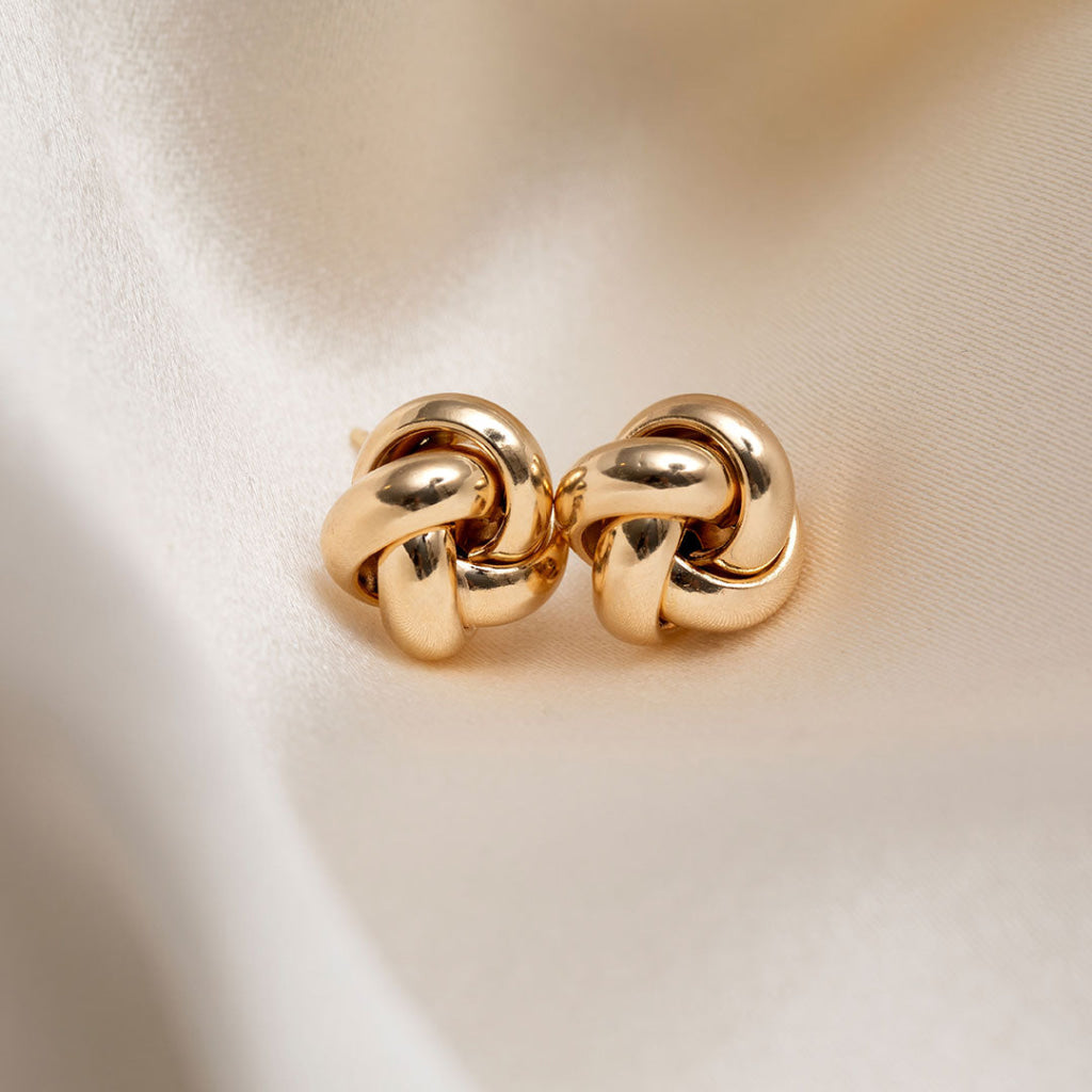 gold knot earrings