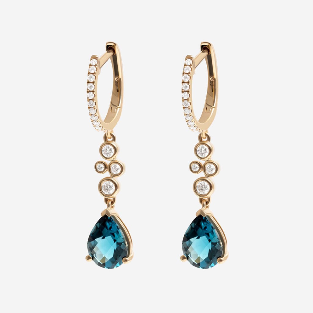 Laguna | London Blue Topaz Earrings in 9ct Gold