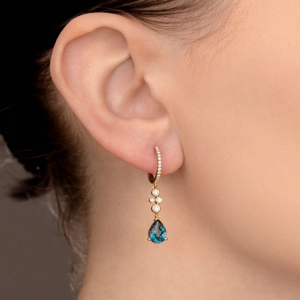 Laguna | London Blue Topaz Earrings in 9ct Gold