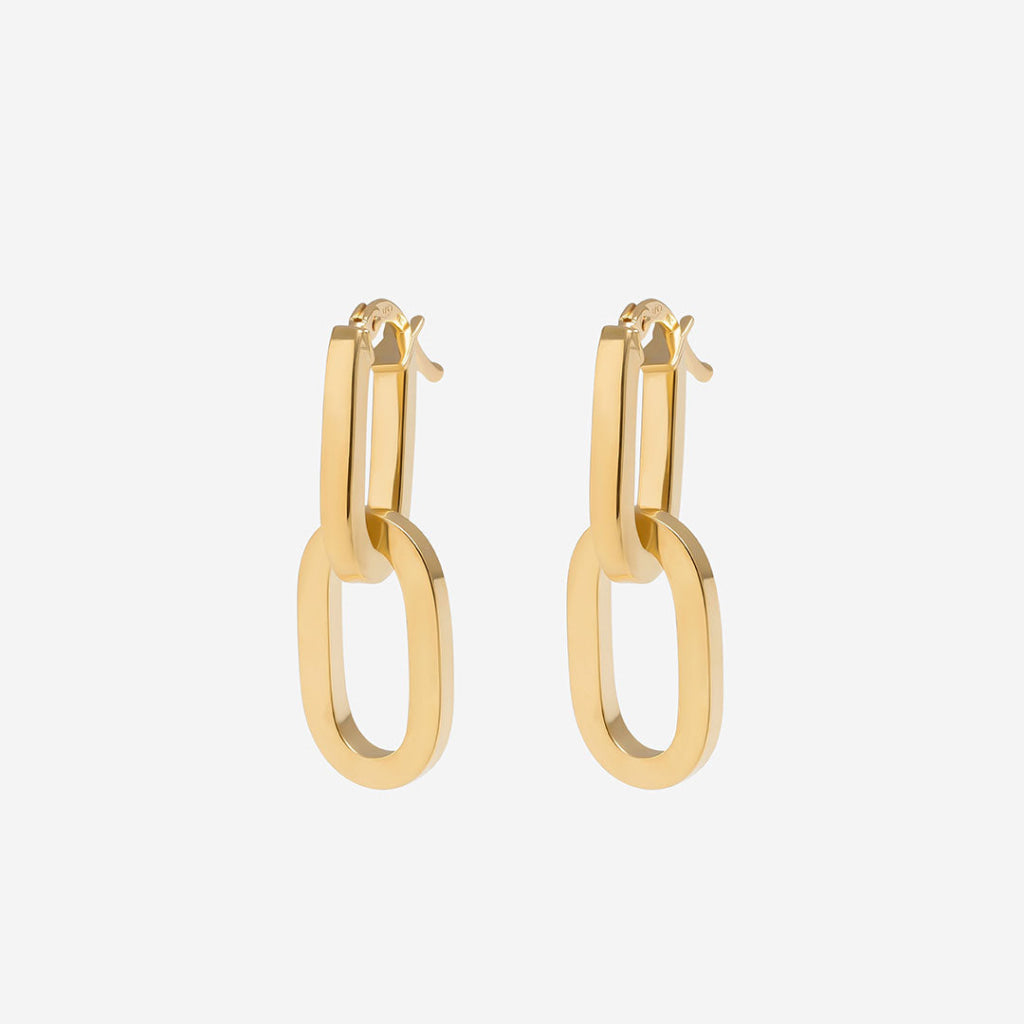 interlocking oval drop earrings