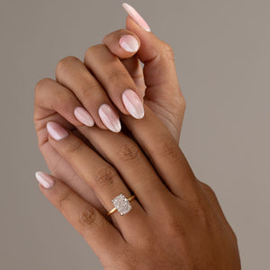 LANA 4ct | Elongated Cushion Solitaire Lab Grown Diamond Engagement Ring in 18ct Gold