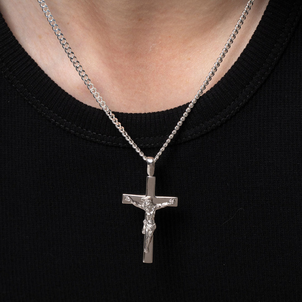 Large Crucifix & Chain | Sterling Silver - Necklace