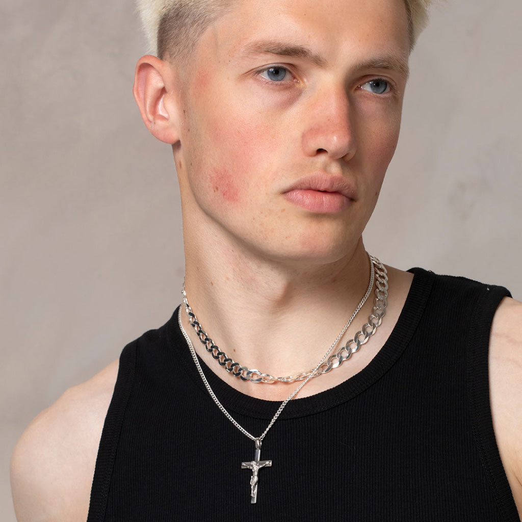 Large Crucifix & Chain | Sterling Silver - Necklace