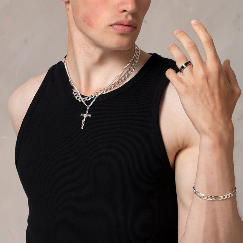 Large Crucifix & Chain | Sterling Silver - Necklace