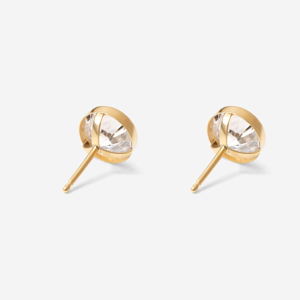 Large Rub Over Studs | 9ct Gold - Earrings