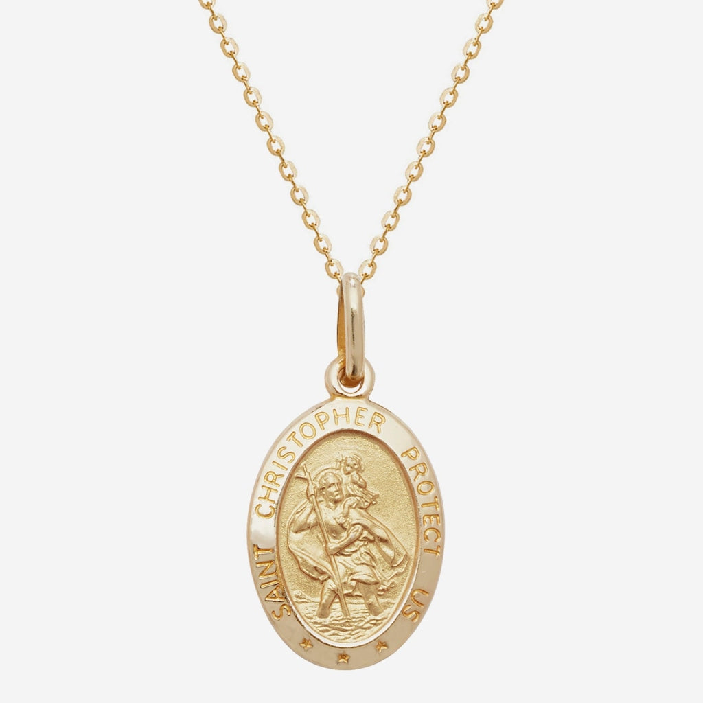 Large St. Christopher Medal - Oval Shaped | 9ct Gold