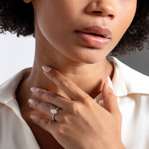 LEAH 1.17ct | Marquise Halo Diamond Engagement Ring in 18ct White Gold