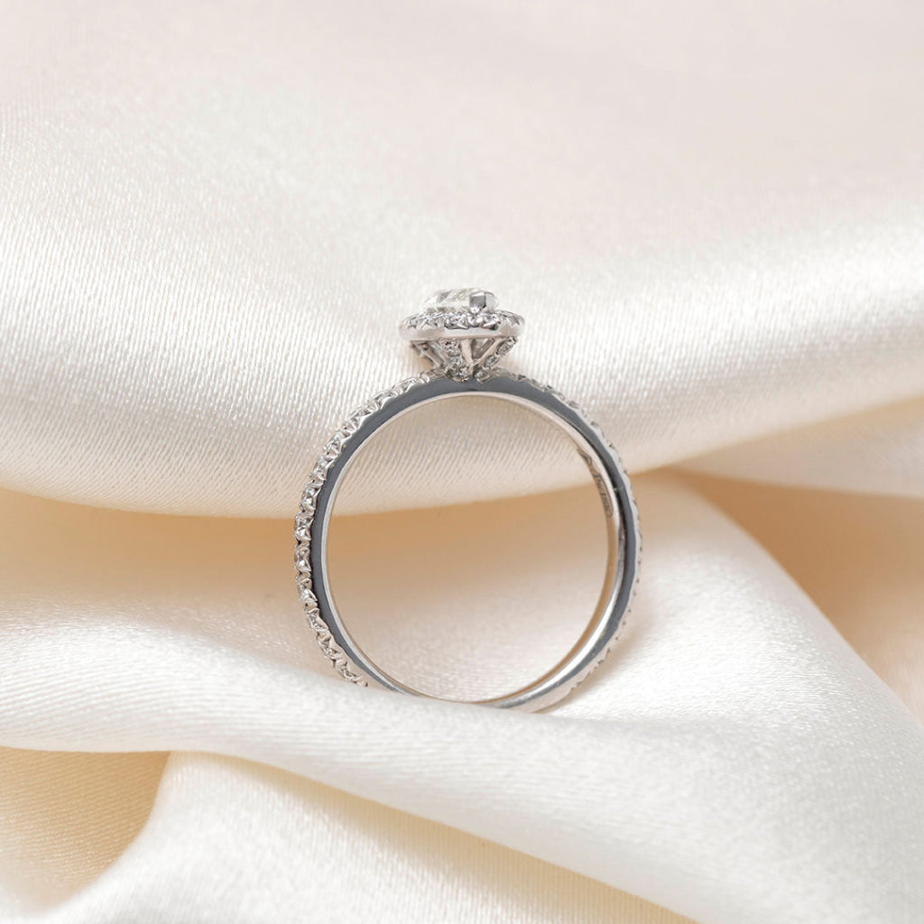 LEAH 1ct | Marquise Halo Natural Diamond Engagement Ring