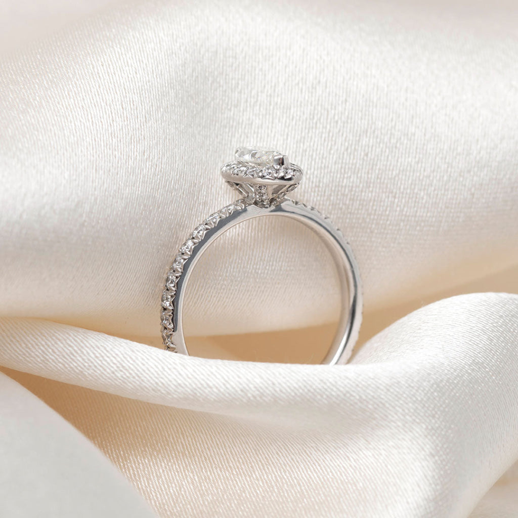 LEAH 1ct | Marquise Halo Natural Diamond Engagement Ring