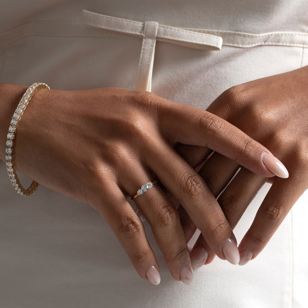 LEXI 0.50ct | Round 3-Stone Natural Diamond Engagement Ring