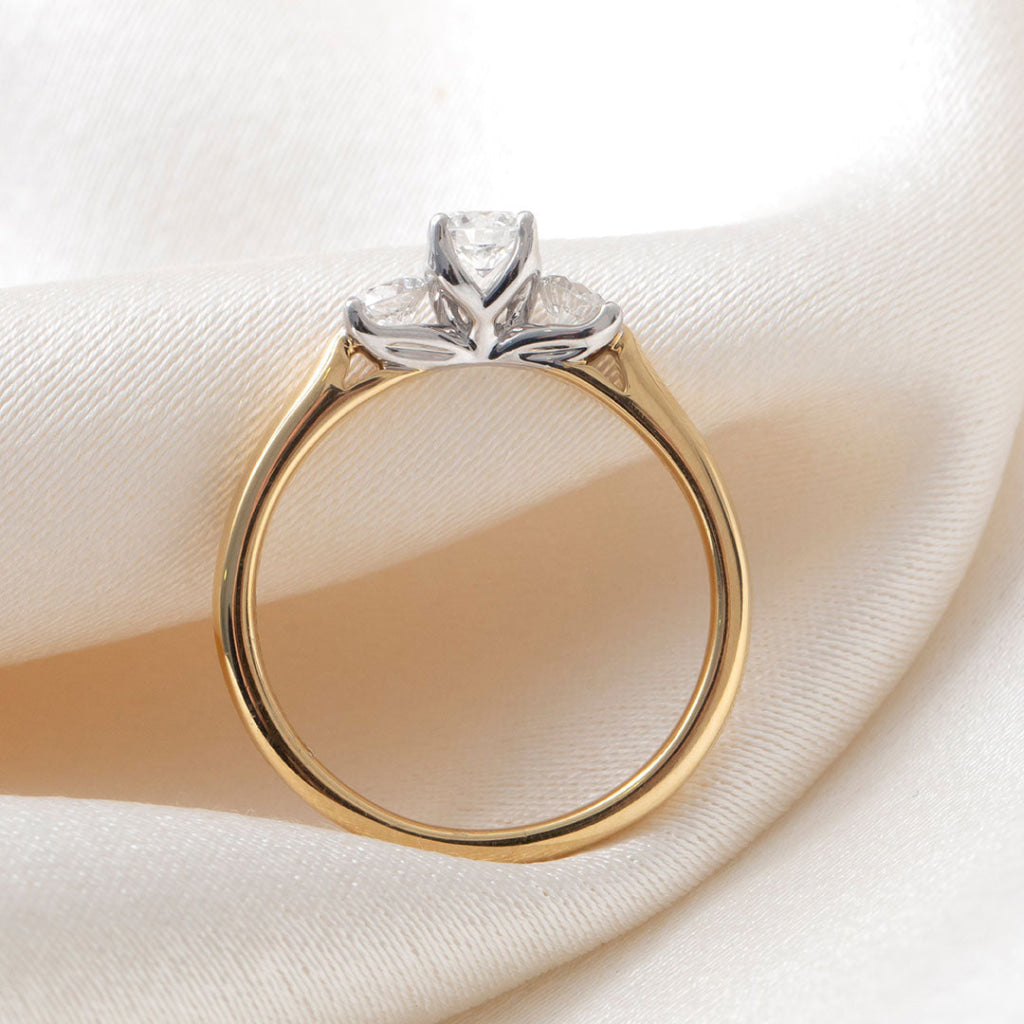 LEXI 0.50ct | Round 3-Stone Natural Diamond Engagement Ring