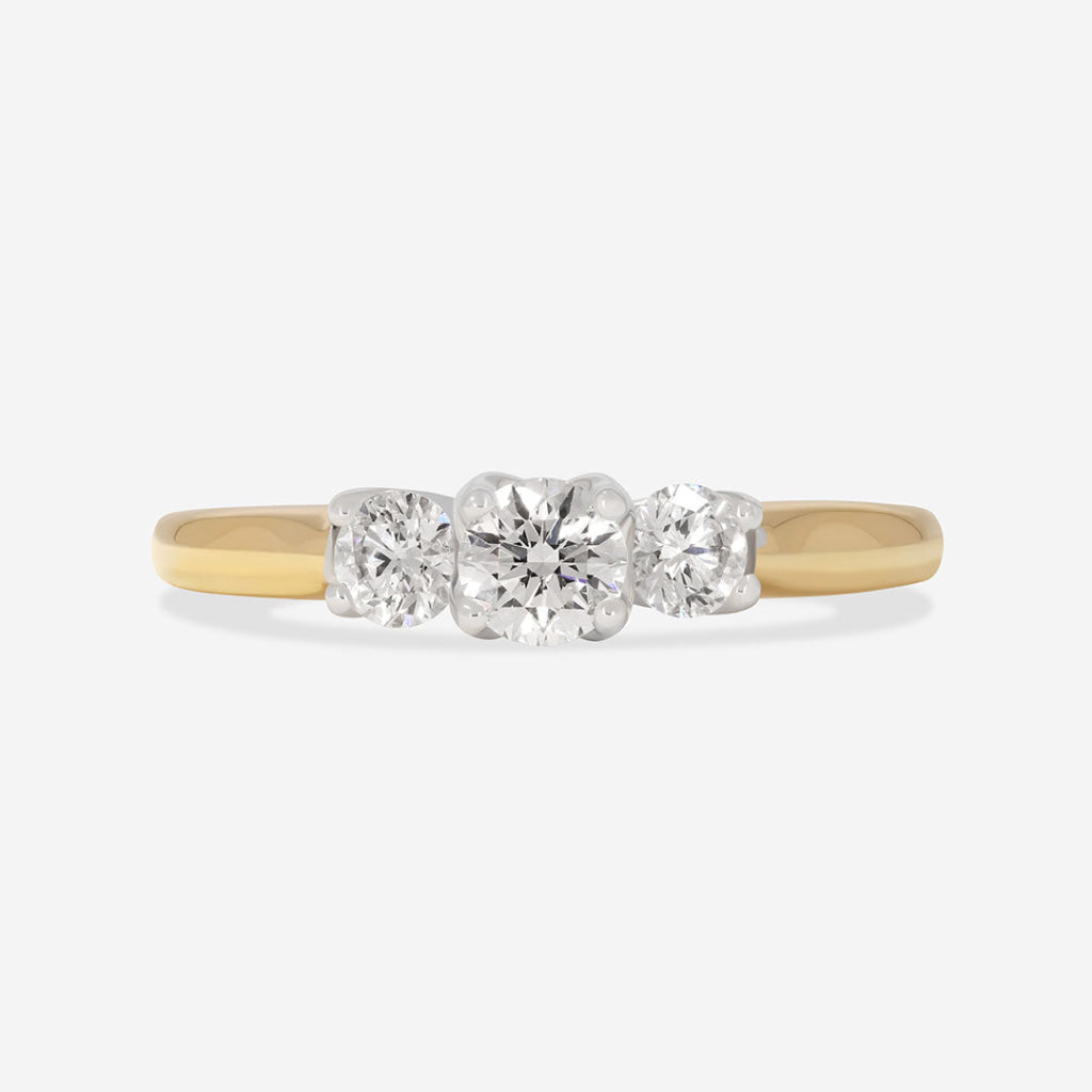 LEXI 0.50ct | Round 3-Stone Natural Diamond Engagement Ring