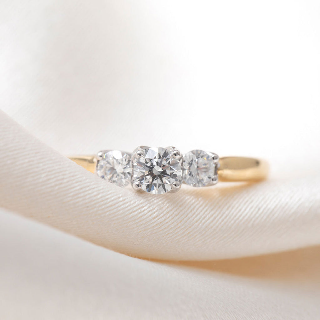 LEXI 0.50ct | Round 3-Stone Natural Diamond Engagement Ring