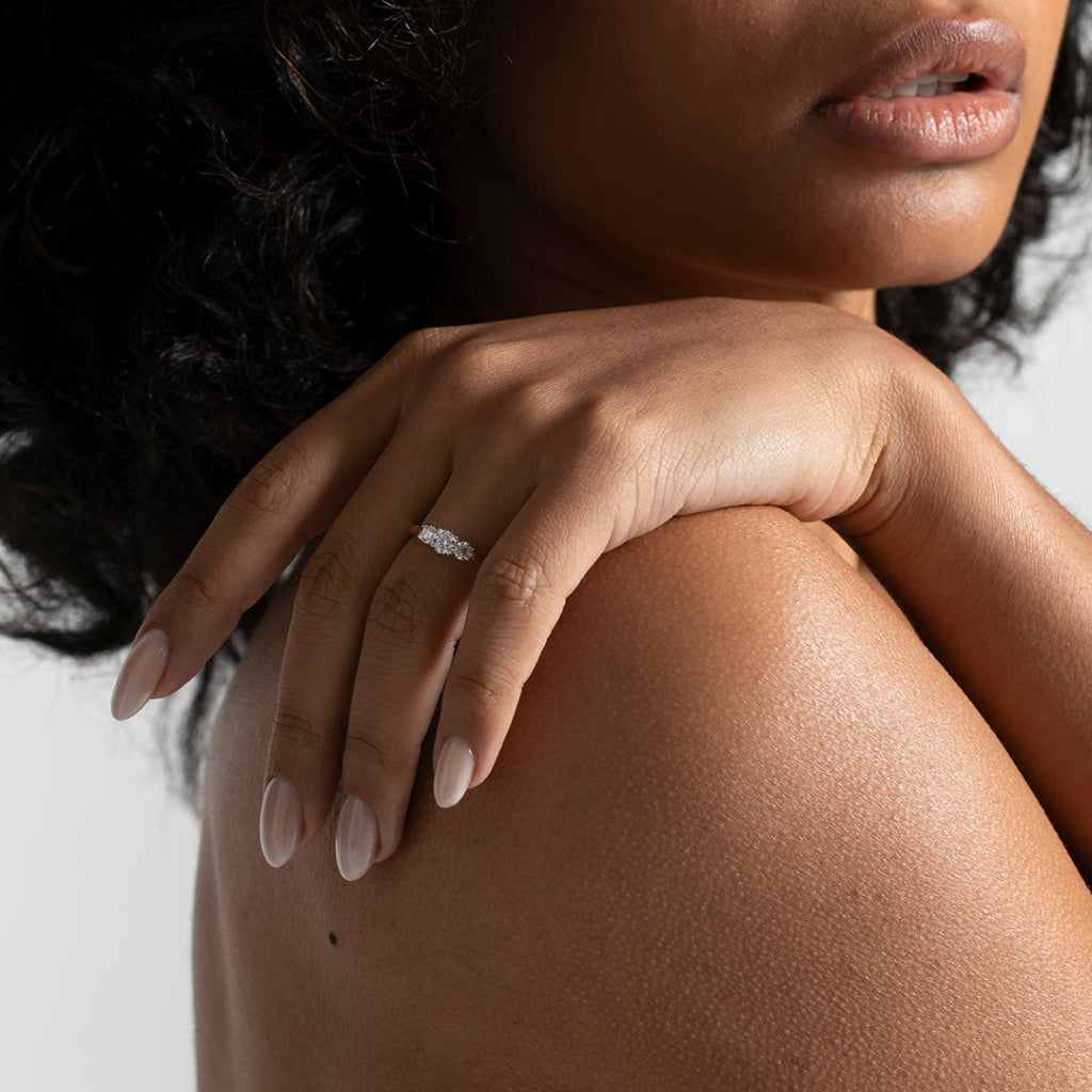 LEXI 0.75ct | Round 3-Stone Natural Diamond Engagement Ring