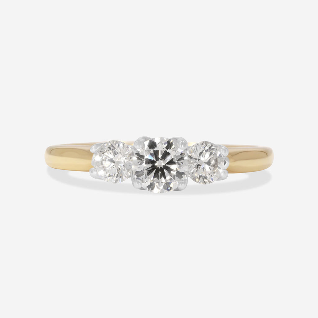 LEXI 0.75ct | Round 3-Stone Natural Diamond Engagement Ring