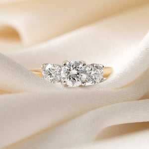 LEXI 1.50ct | Round 3-Stone Diamond Engagement Ring in 18ct Gold