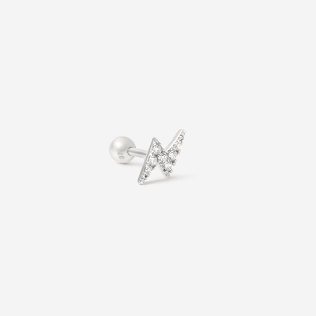 Lightning Bolt Piercing | 9ct White Gold