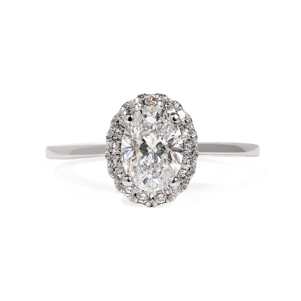 Lilly diamond halo oval engagement ring dublin
