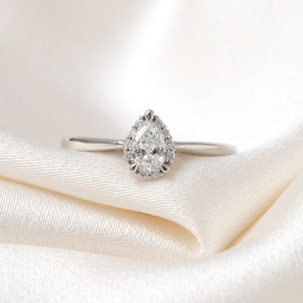 LINCOLN 0.36ct | Pear Halo Diamond Engagement Ring